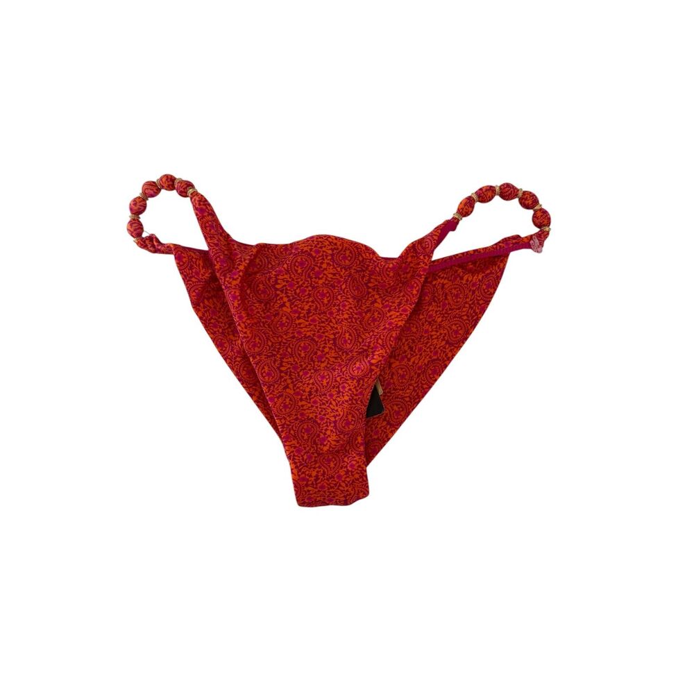 ViX Paula Hermanny Miramas Beads Tri Parallel Bikini Bottoms Size Large